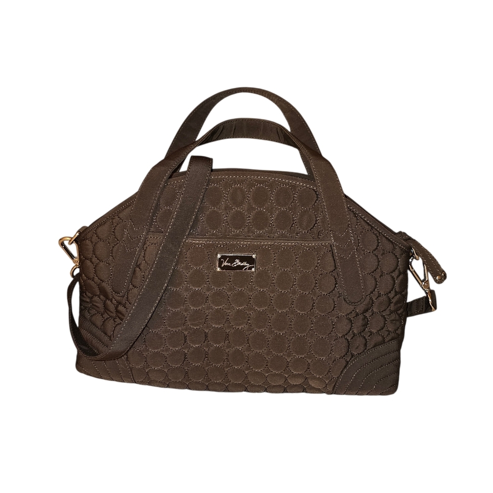 NWOT Vera Bradley Espresso Brown Quilted Top Handle Handbag Crossbody Bag Purse